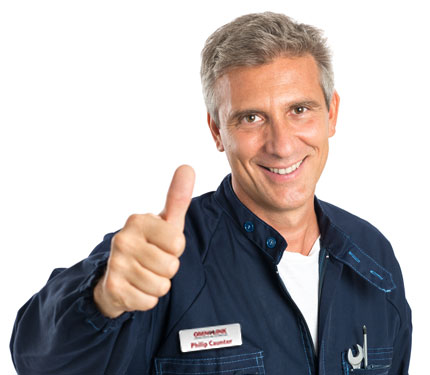badge customer feedback man